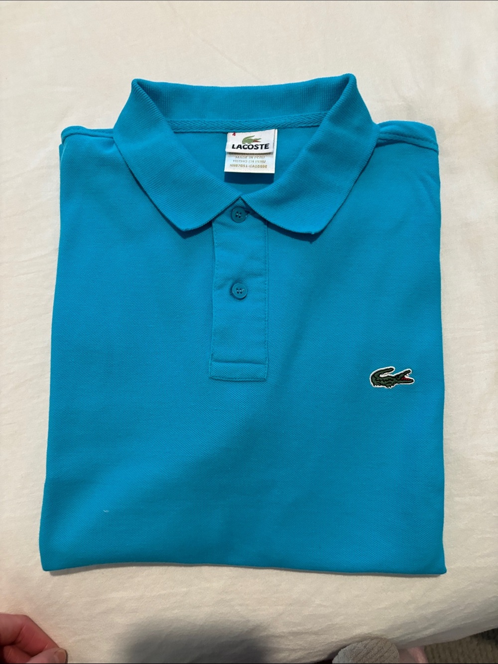 Lacoste Turquoise Polo with Green Croc Patch